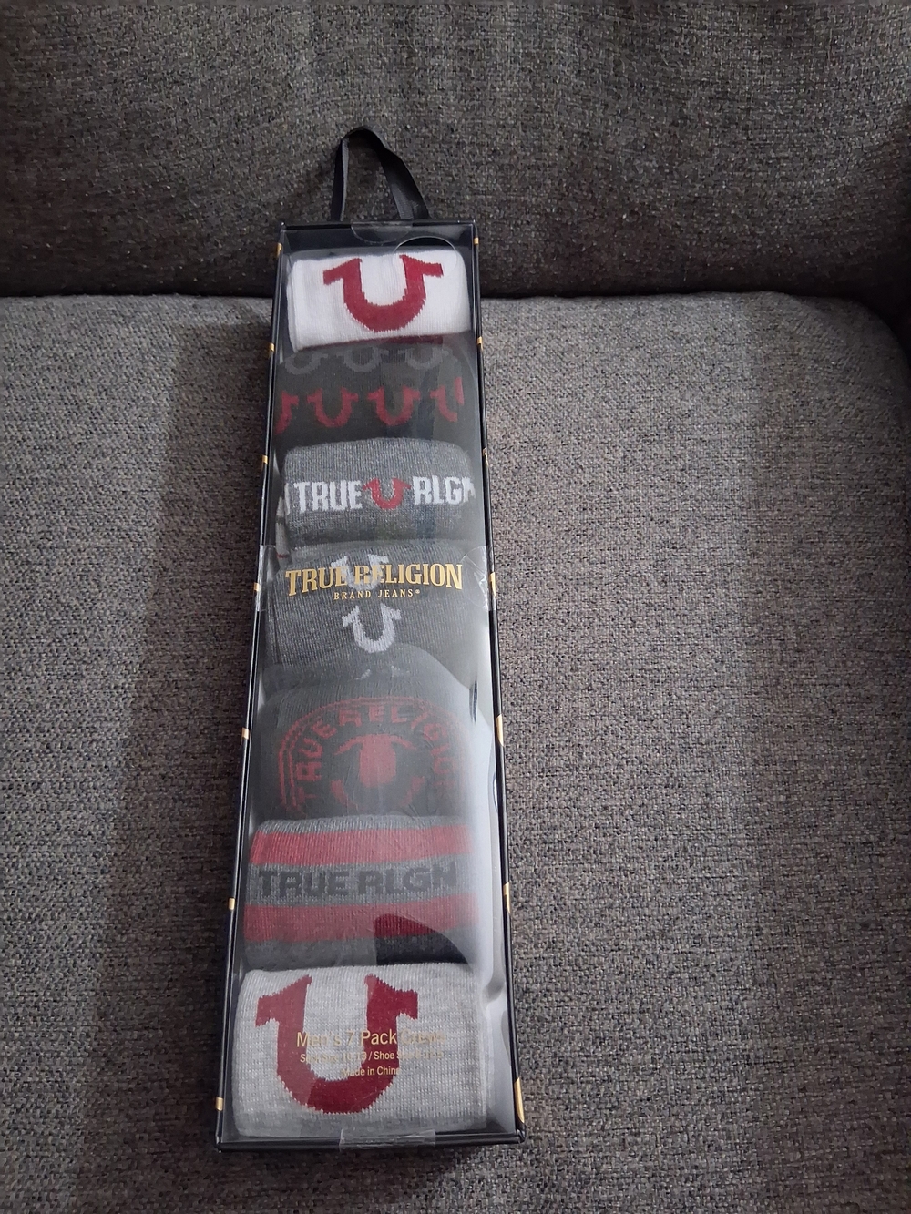 True Religion Men’s Crew Sock 7-Pack For Man Shoe Size 8-12 And Sock Size 10-13